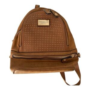 Marc New York Andrew Marc Vegan Brown Leather Backpack